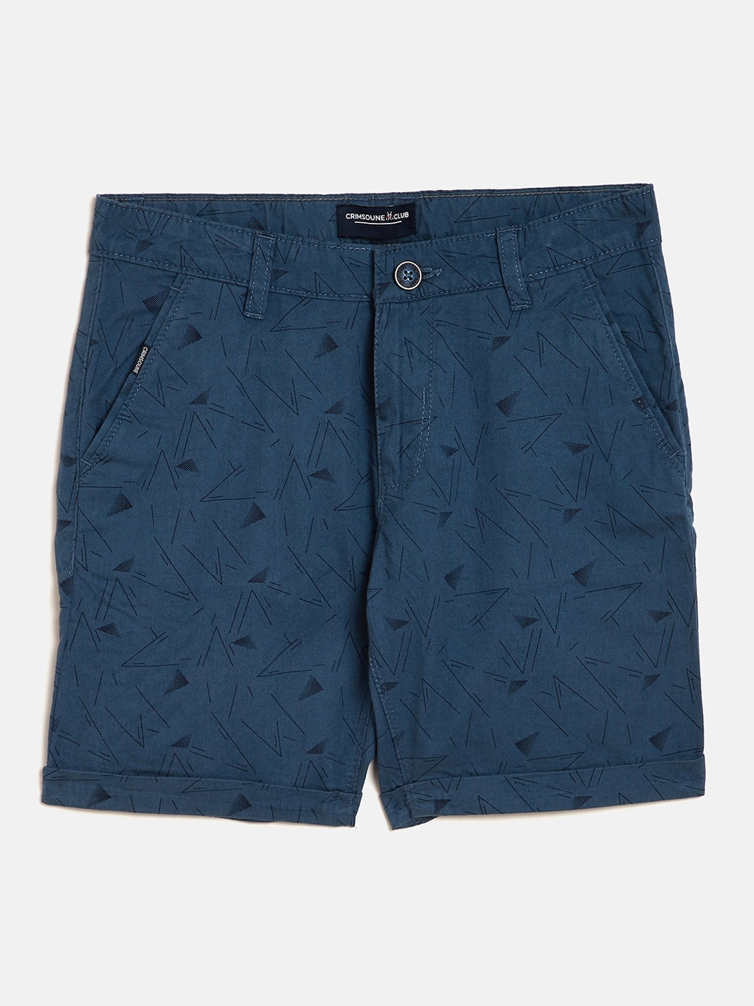 

Crimsoune Club Boys Blue Printed Slim Fit Regular Shorts