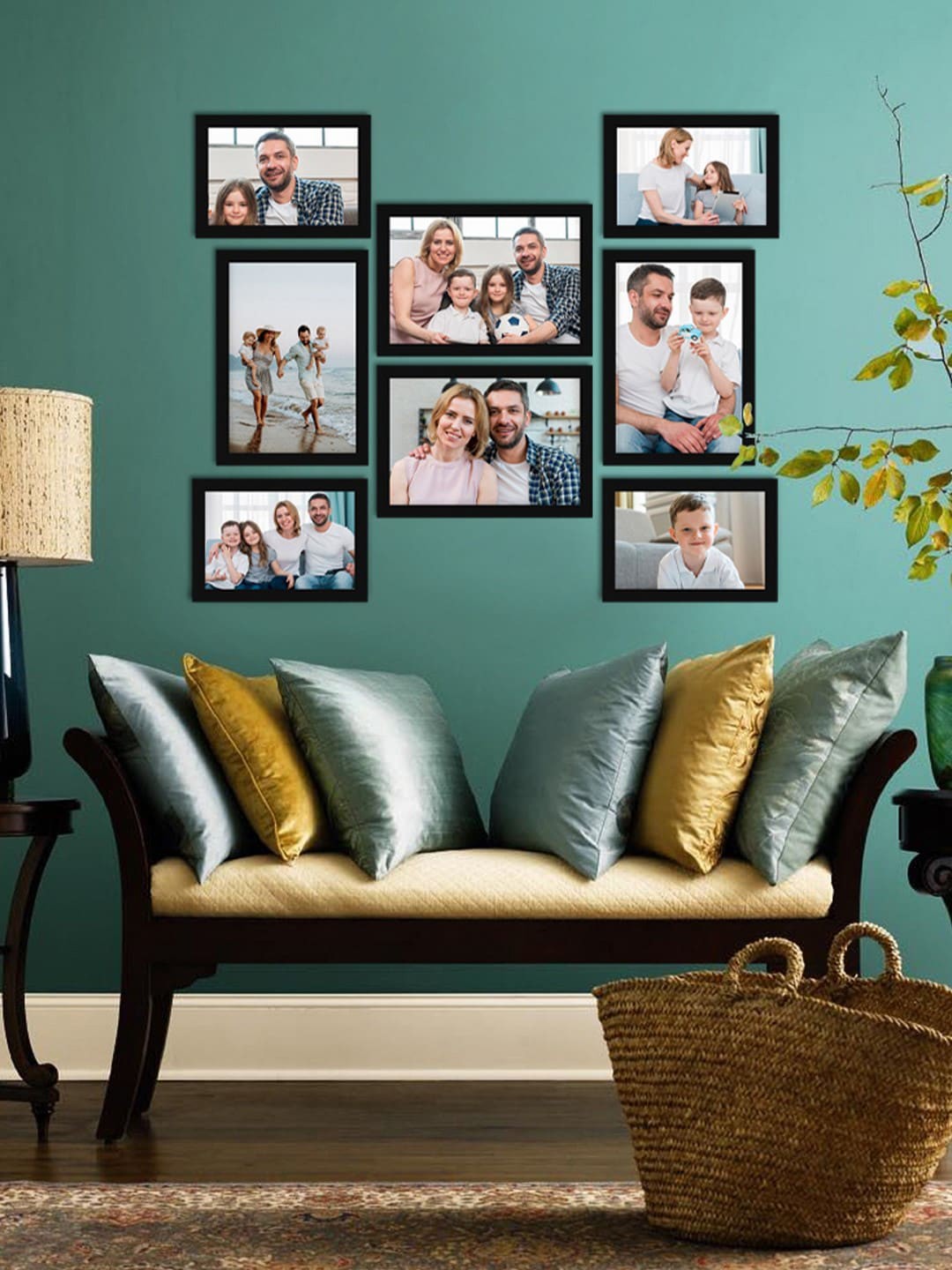 

eCraftIndia Set of 8 Black Solid Memory Wall Collage Photo Frames