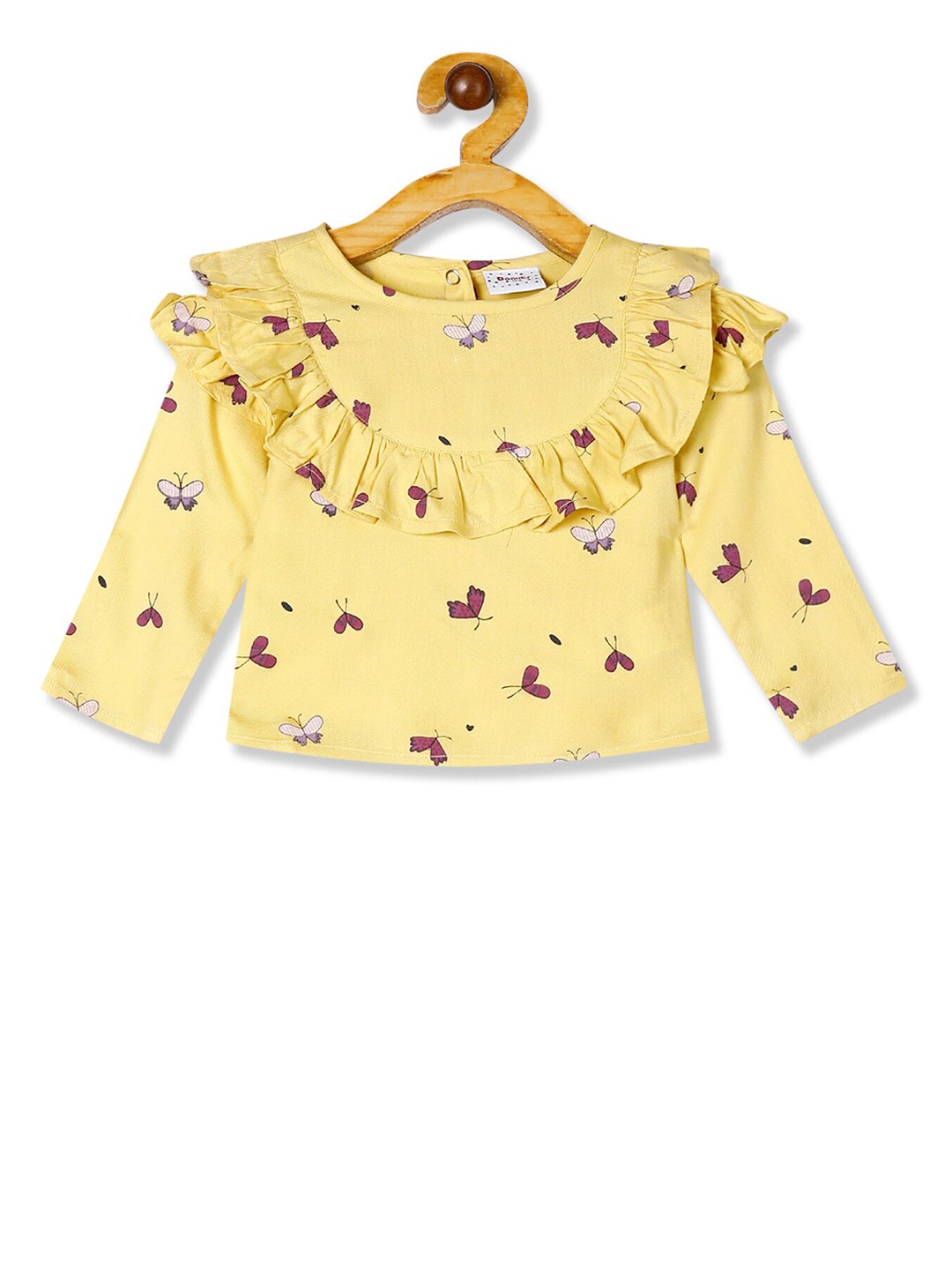 

Donuts Girls Yellow Printed Top