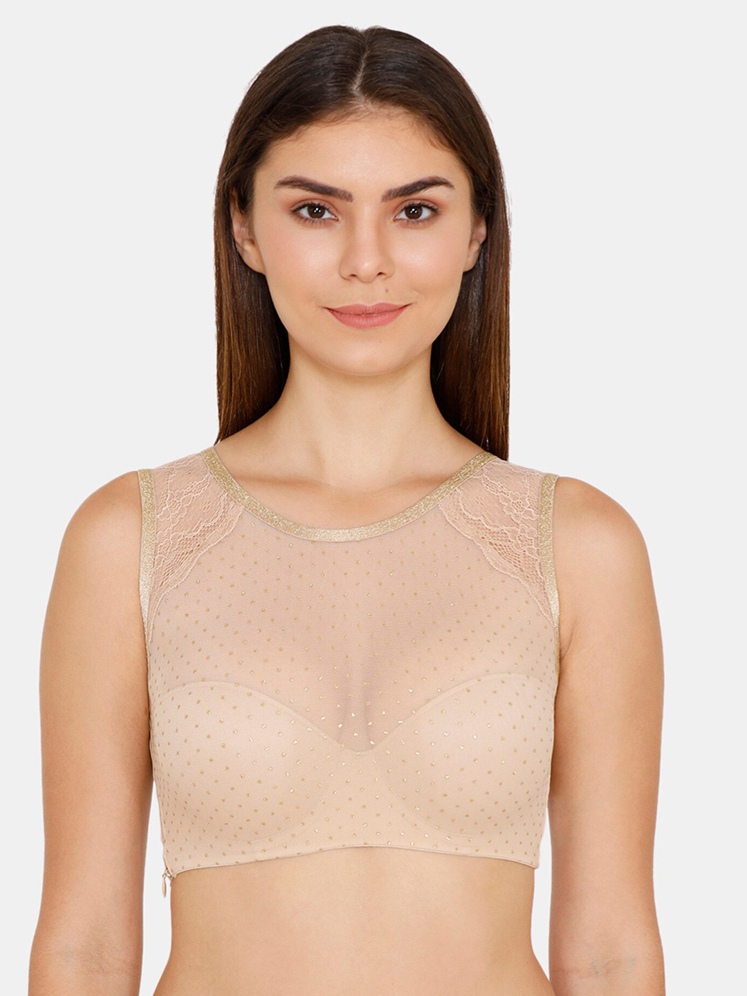 

Zivame Beige Printed Underwired Lightly Padded Bralette ZI1899