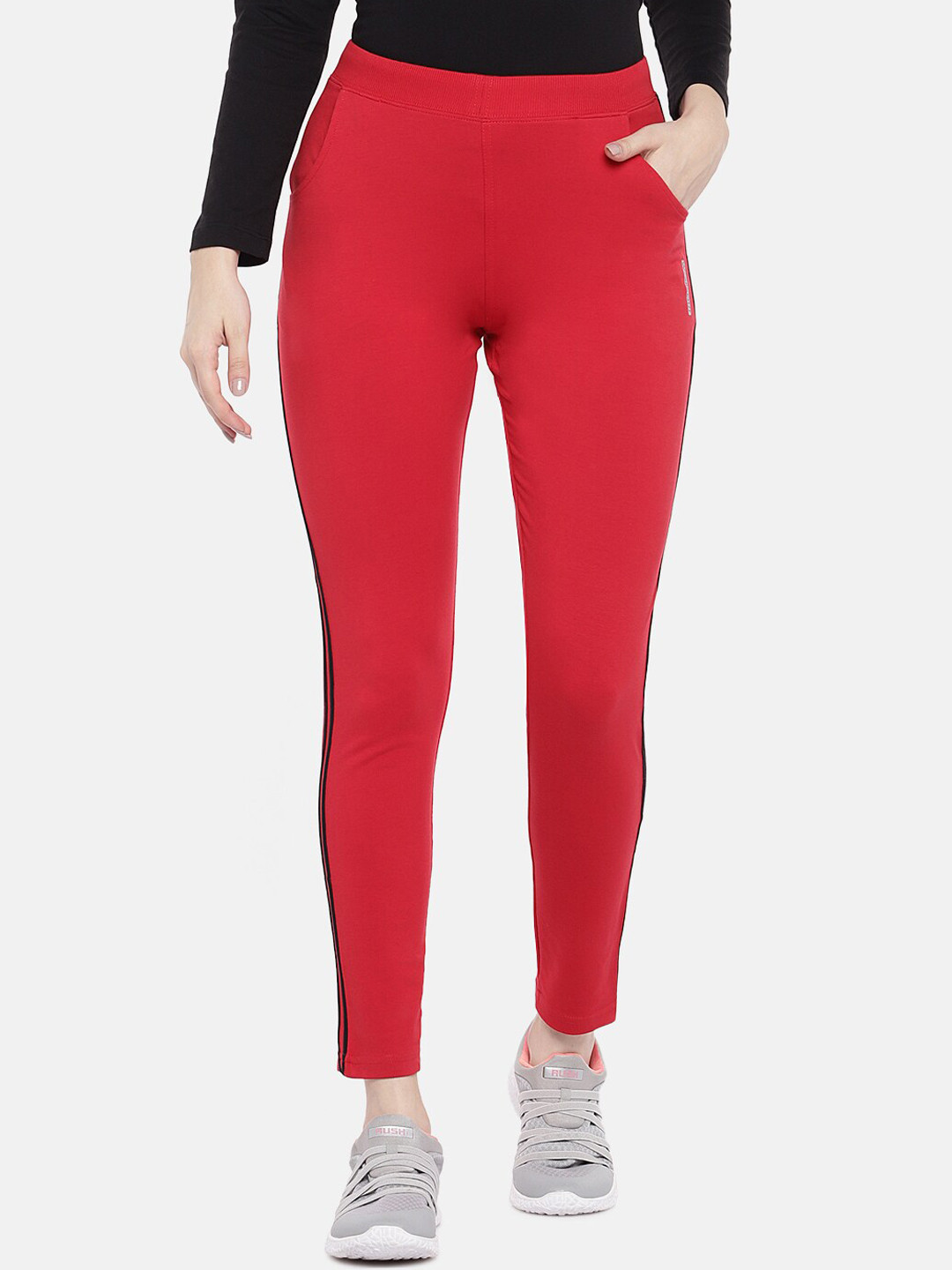

Sweet Dreams Women Red Solid Slim-Fit Track Pants