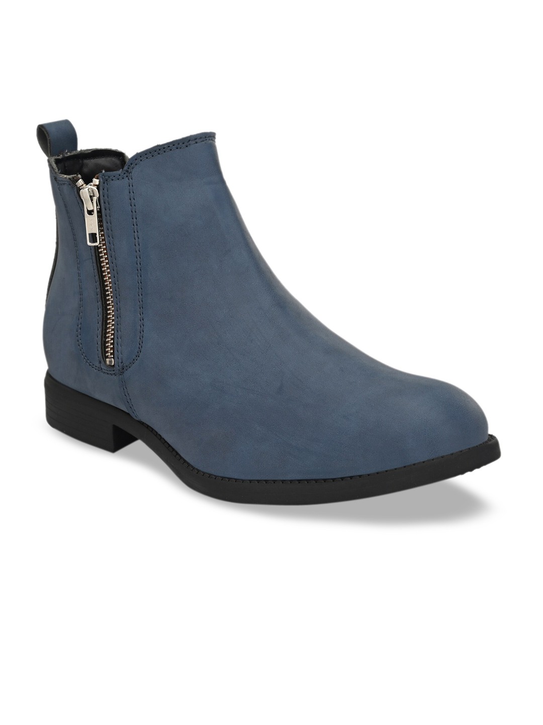 

Hirels Men Solid Mid-Top Chelsea Boots, Navy blue