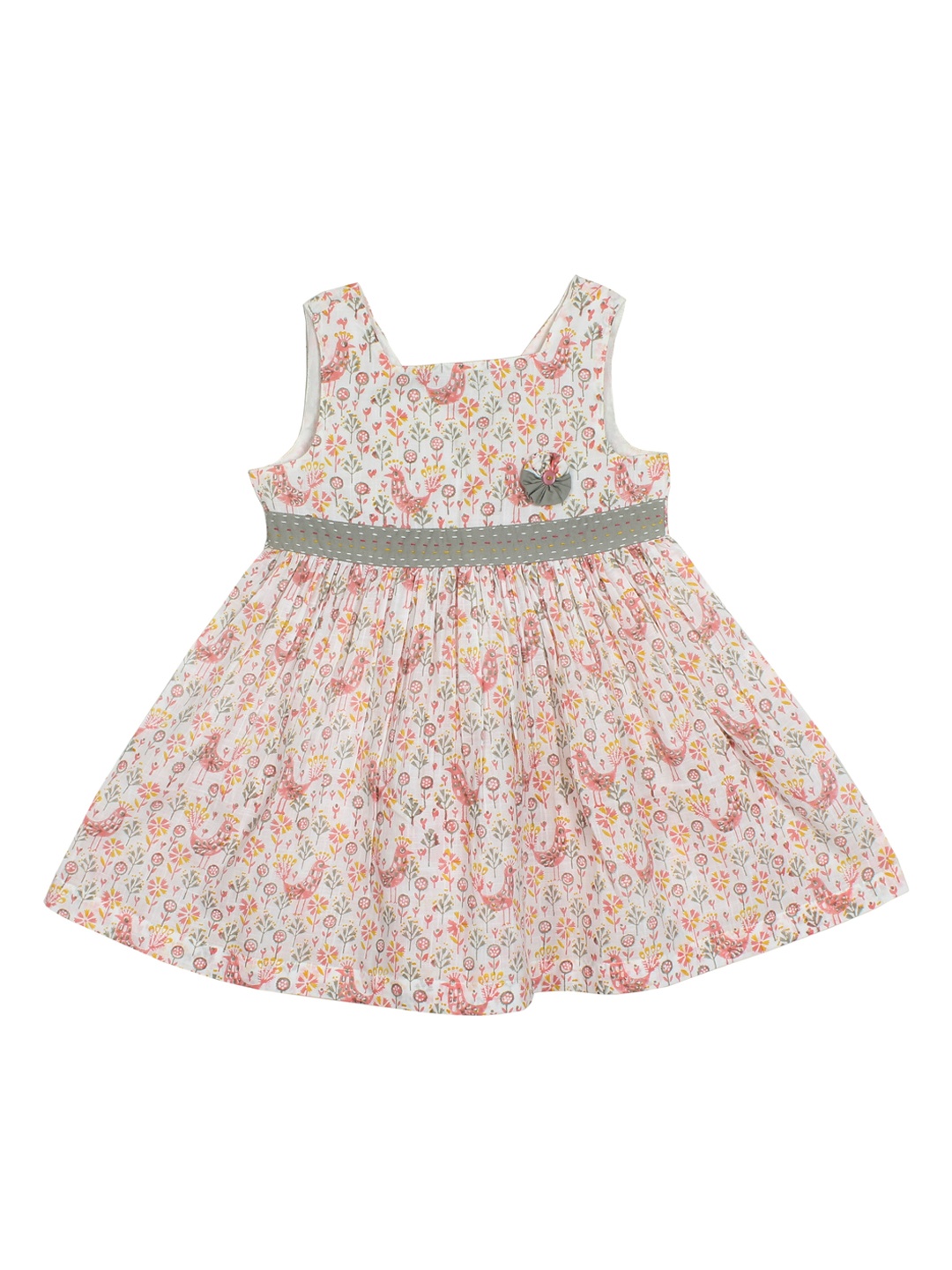 

My Little Lambs Girls Off-White Printed A-Line Dress