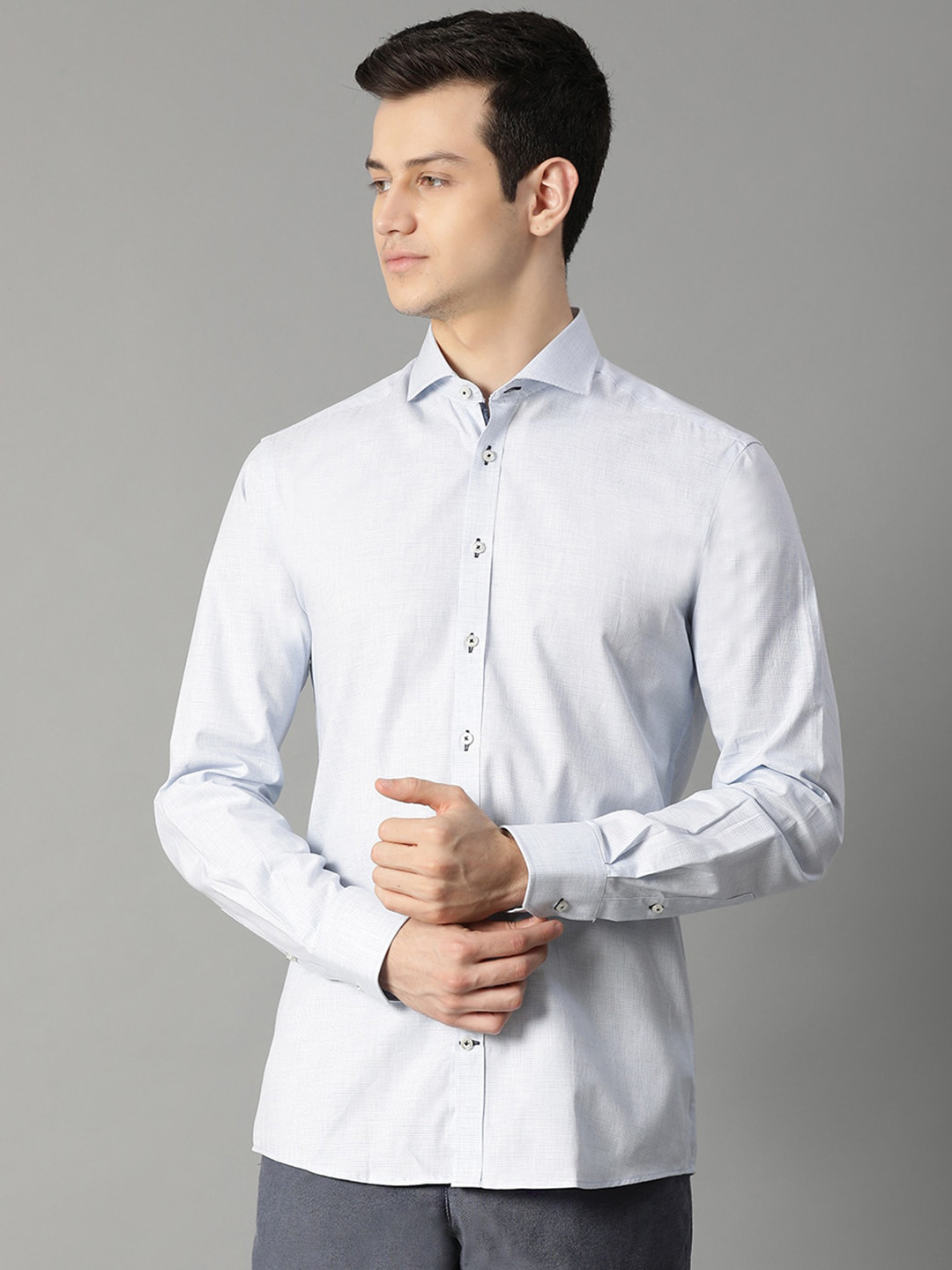 

Bruun & Stengade Men Blue Slim Fit Self Design Casual Shirt