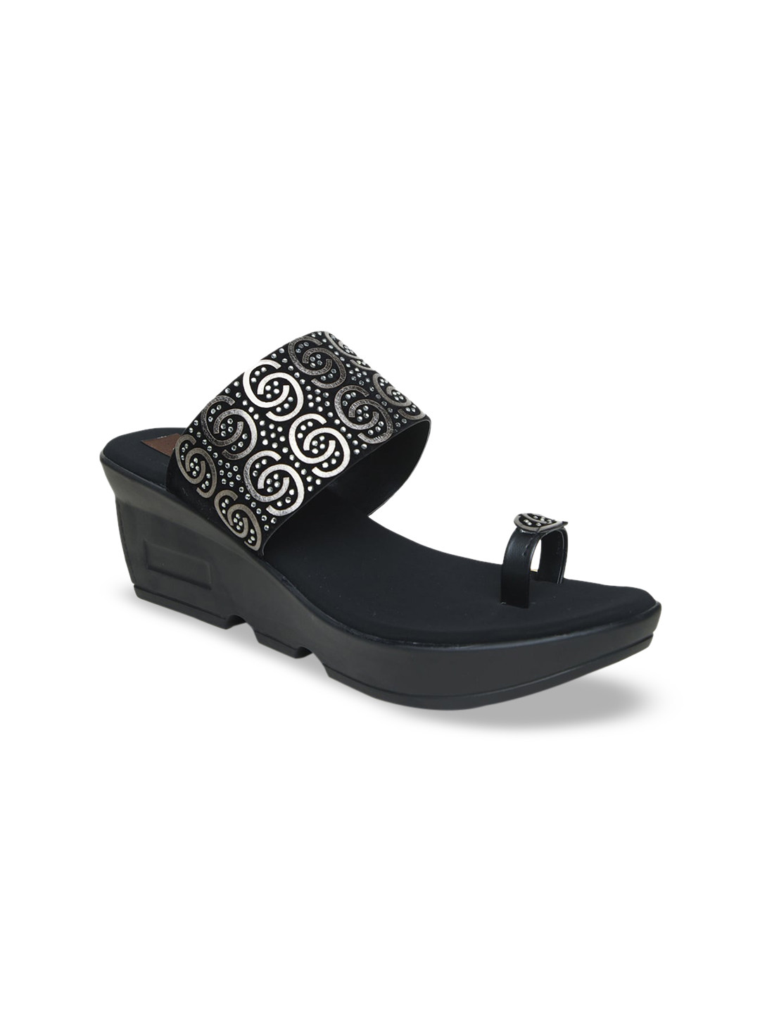 

VALIOSAA Women Black Printed Heels