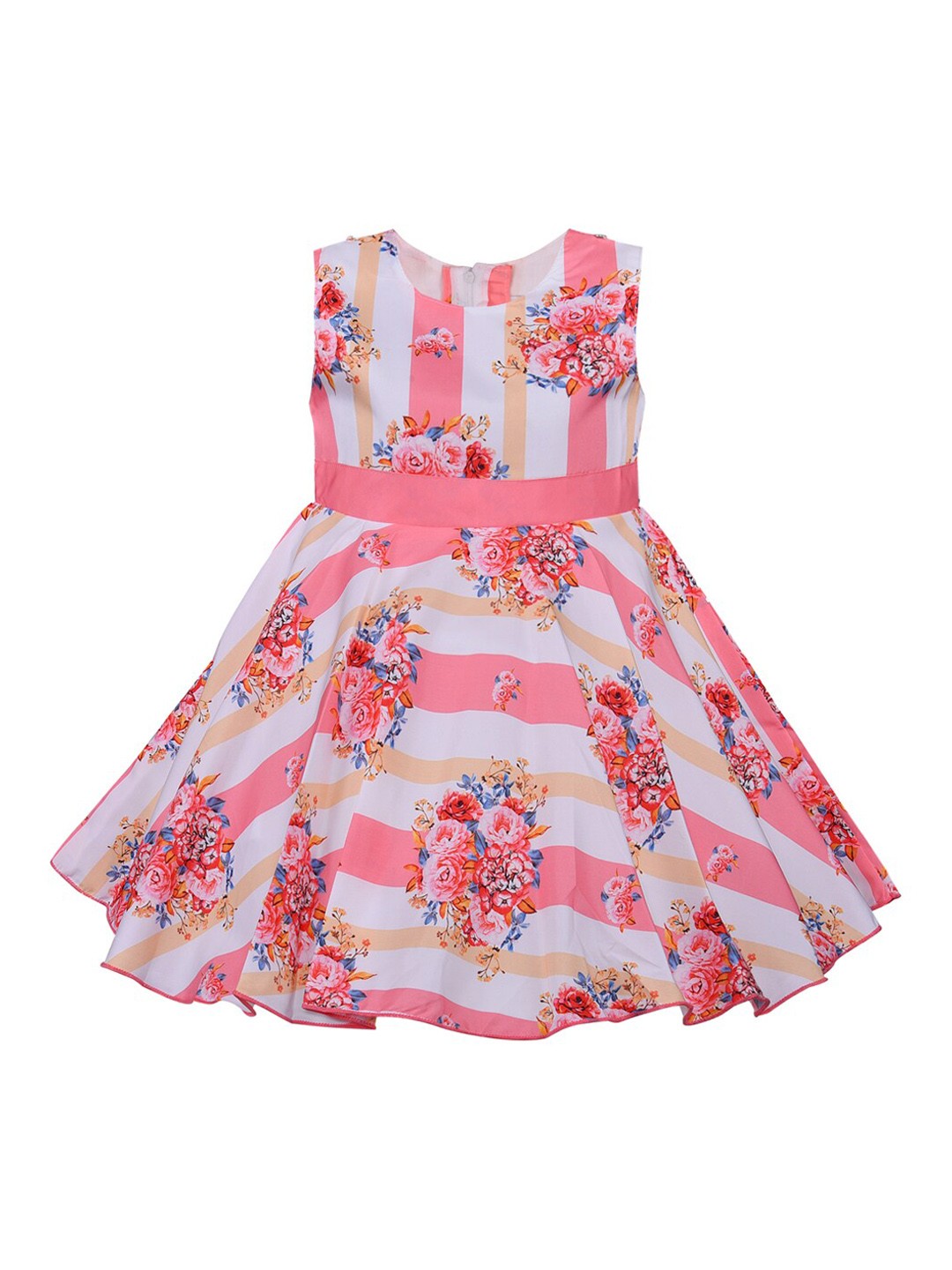 

Wish Karo Girls Pink Printed Fit and Flare Dress