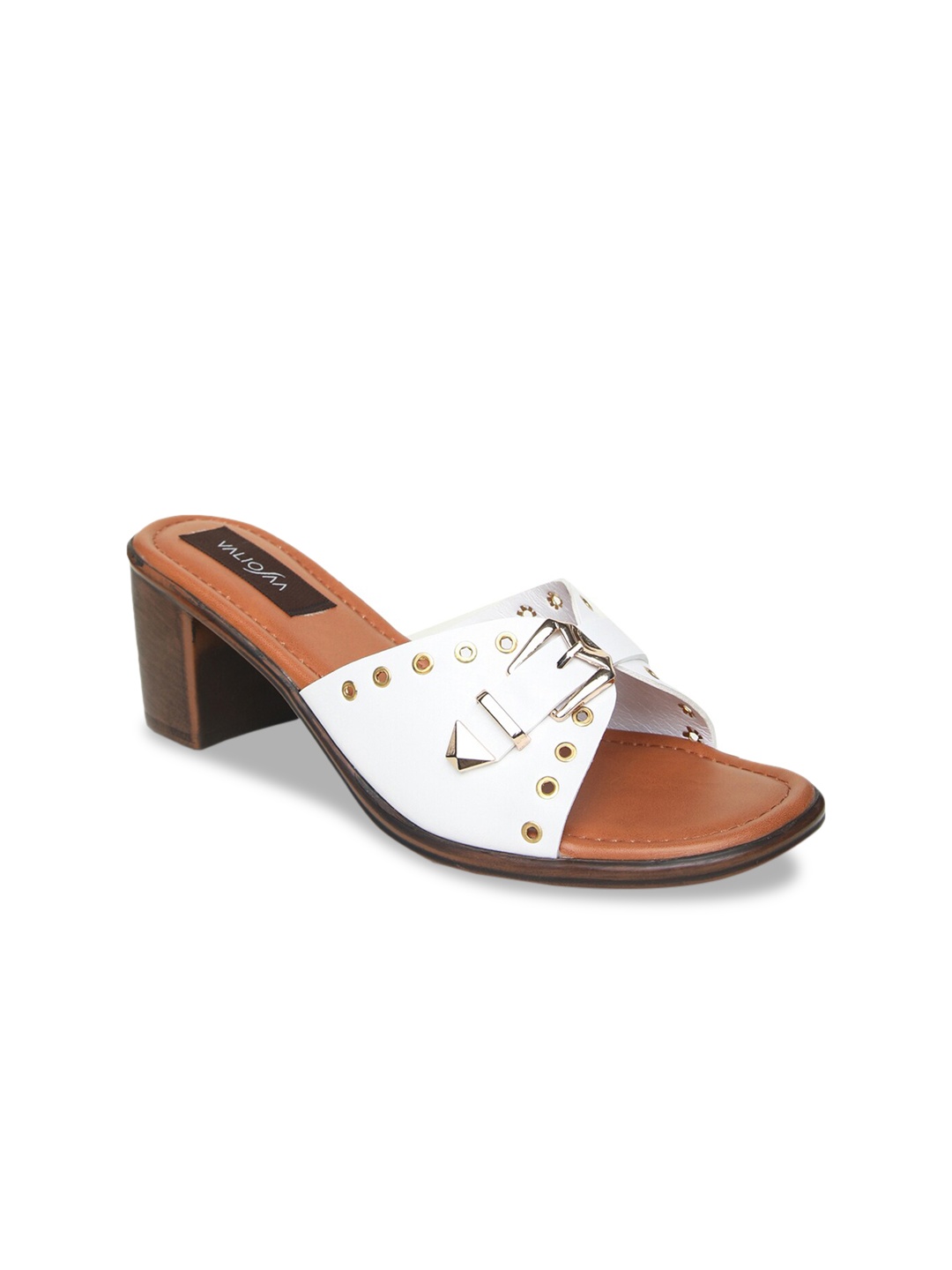 

VALIOSAA Women White Solid Block Heels