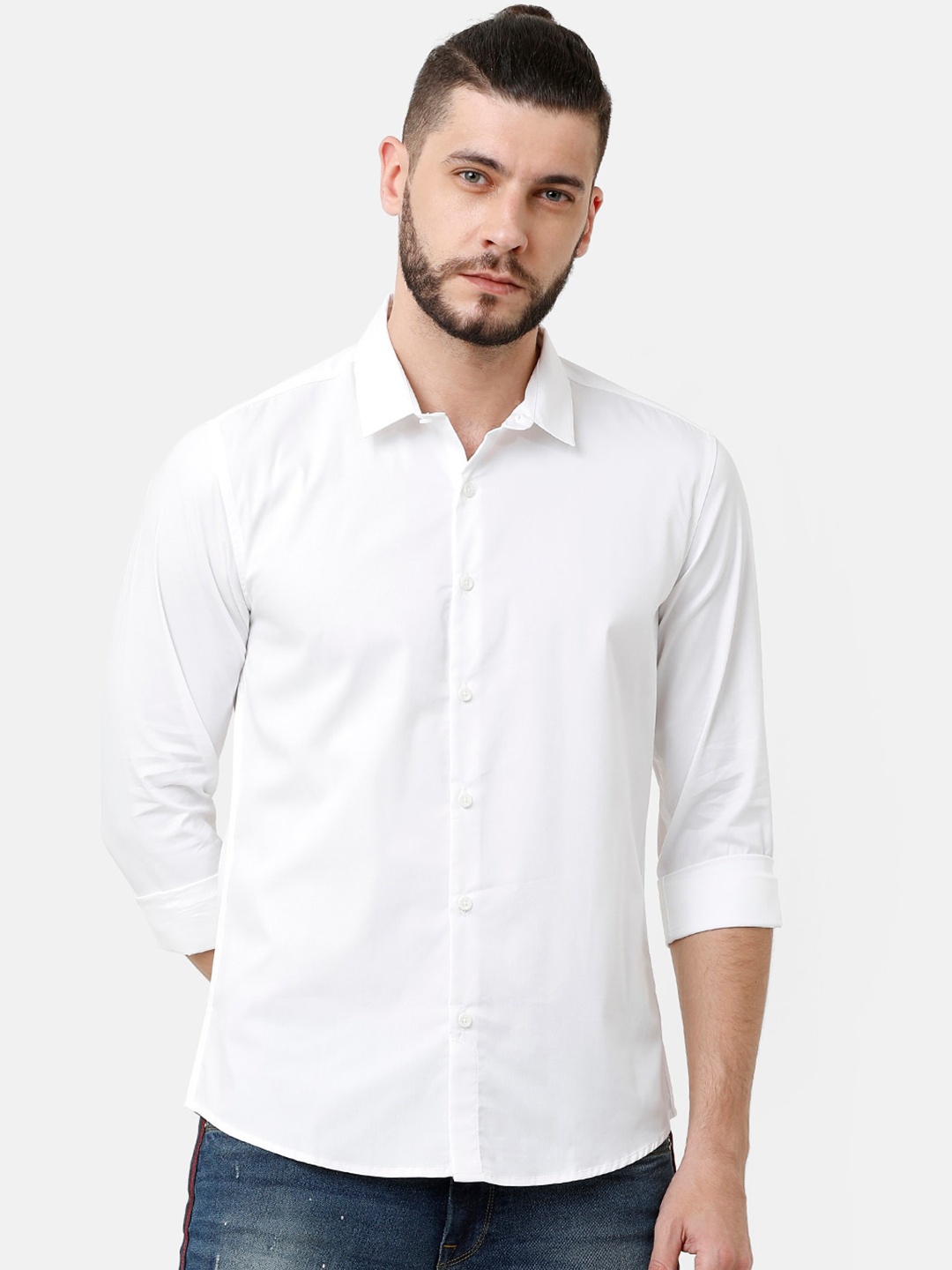 

Voi Jeans Men White Slim Fit Solid Casual Shirt