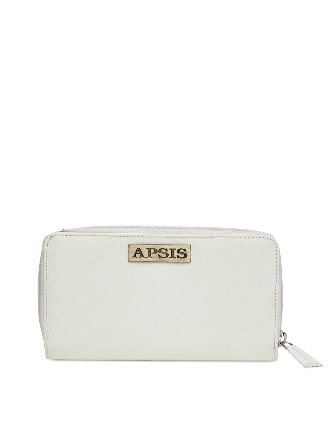

Apsis Women Cream-Coloured Solid Zip Around Wallet