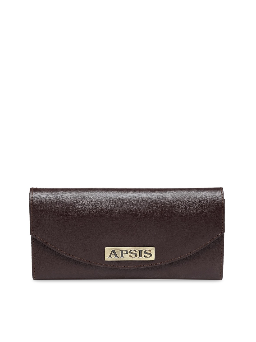 Apsis Women Coffee Brown Solid Envelope Wallet