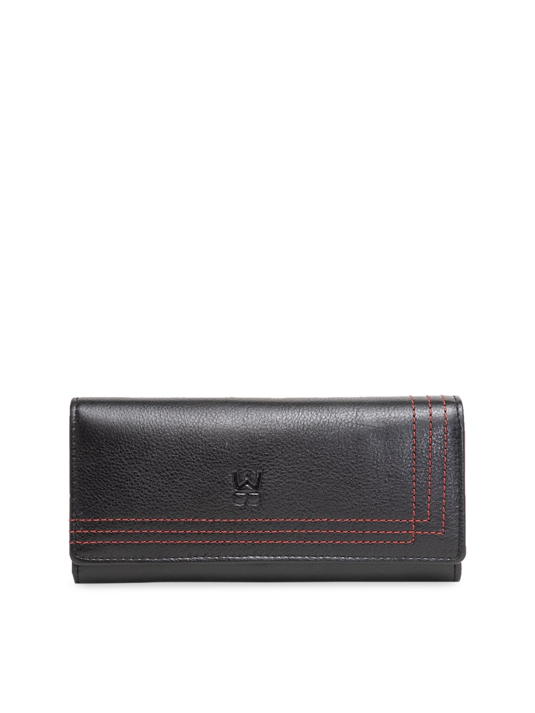 WELBAWT Black Solid Leather Clutch