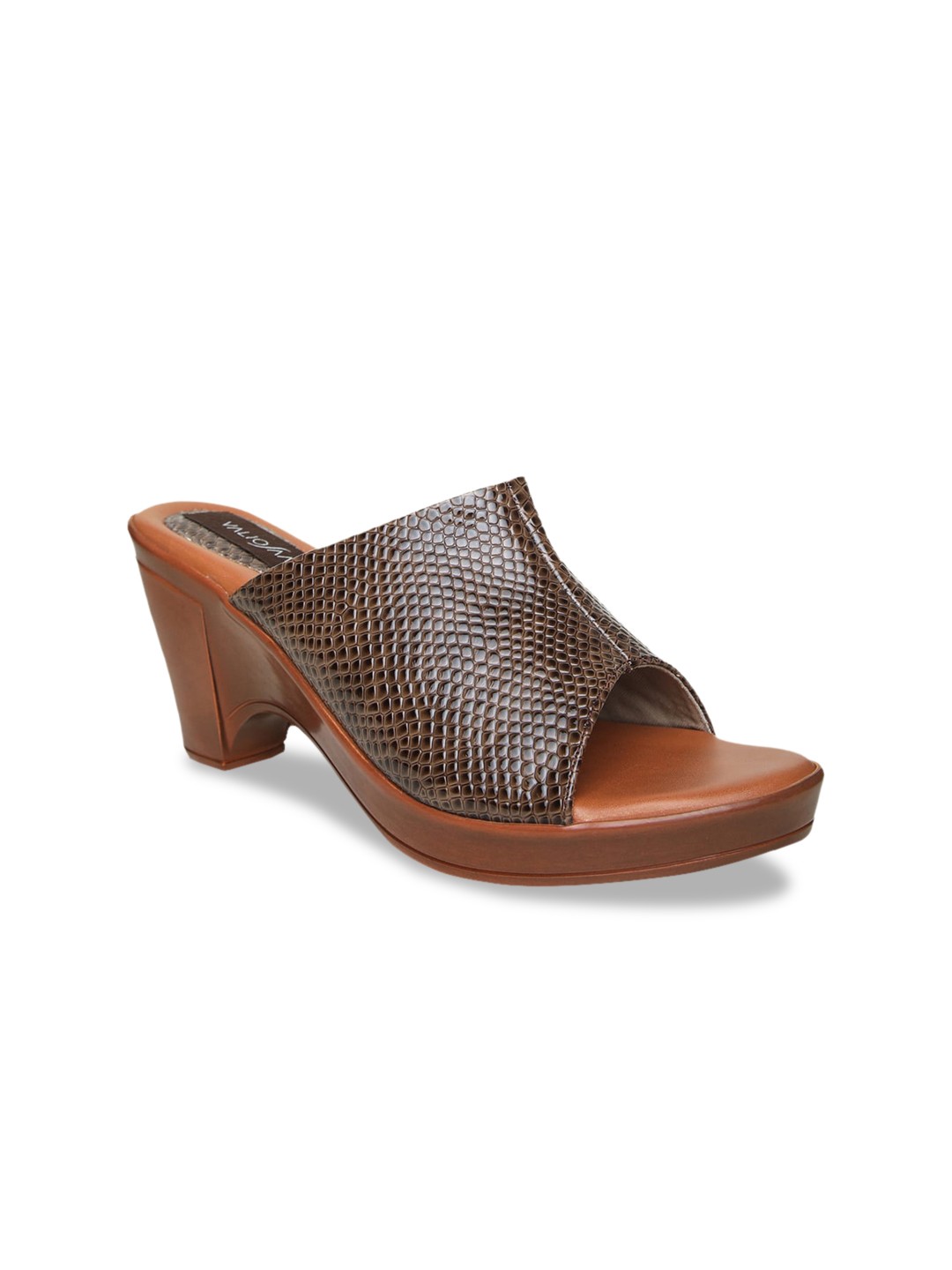 

VALIOSAA Women Brown Textured Heels
