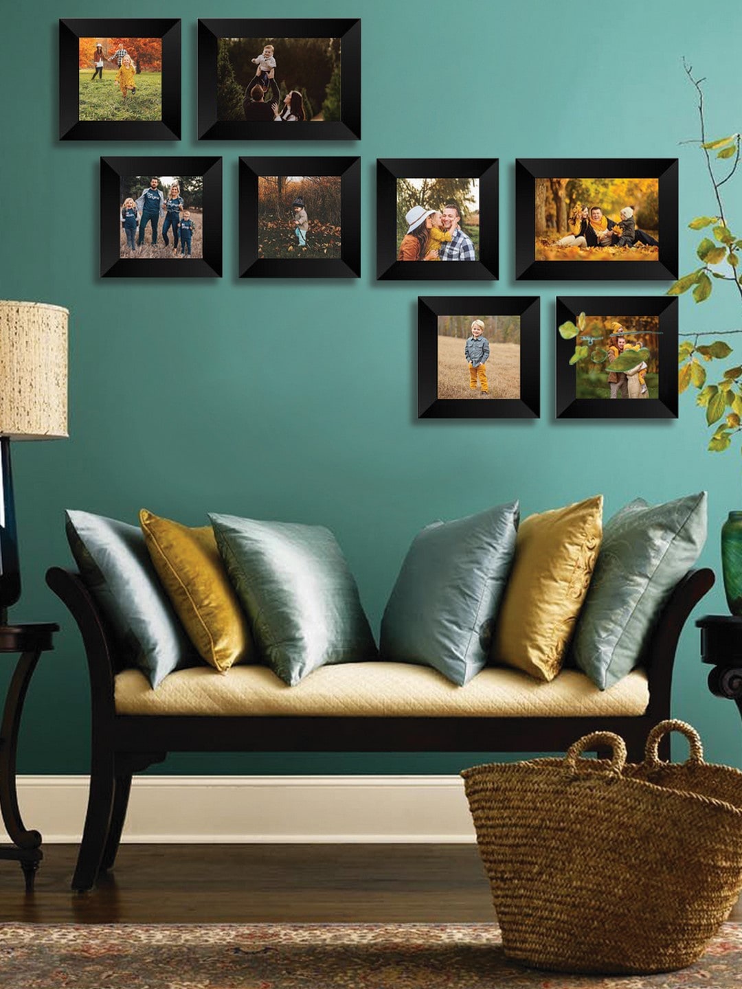 

eCraftIndia Set of 8 Black Solid Memory Wall Collage Photo Frames