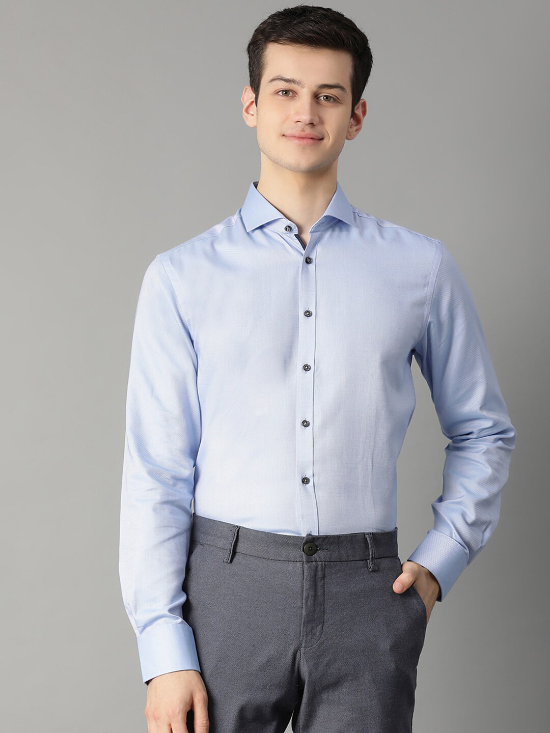 

Bruun & Stengade Men Blue Slim Fit Self Design Formal Shirt