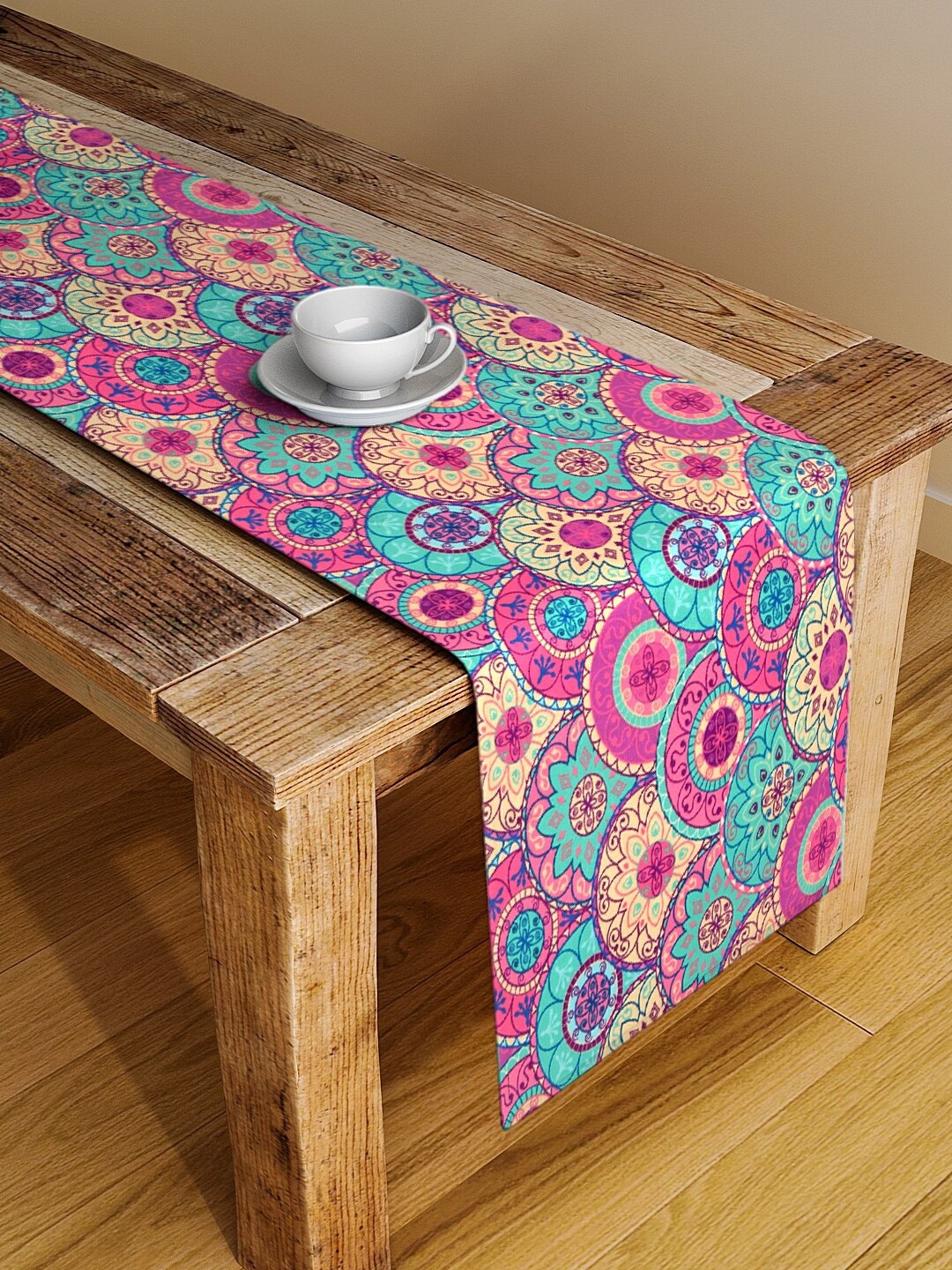 

Alina decor Pink & Blue Digital Printed Table Runner