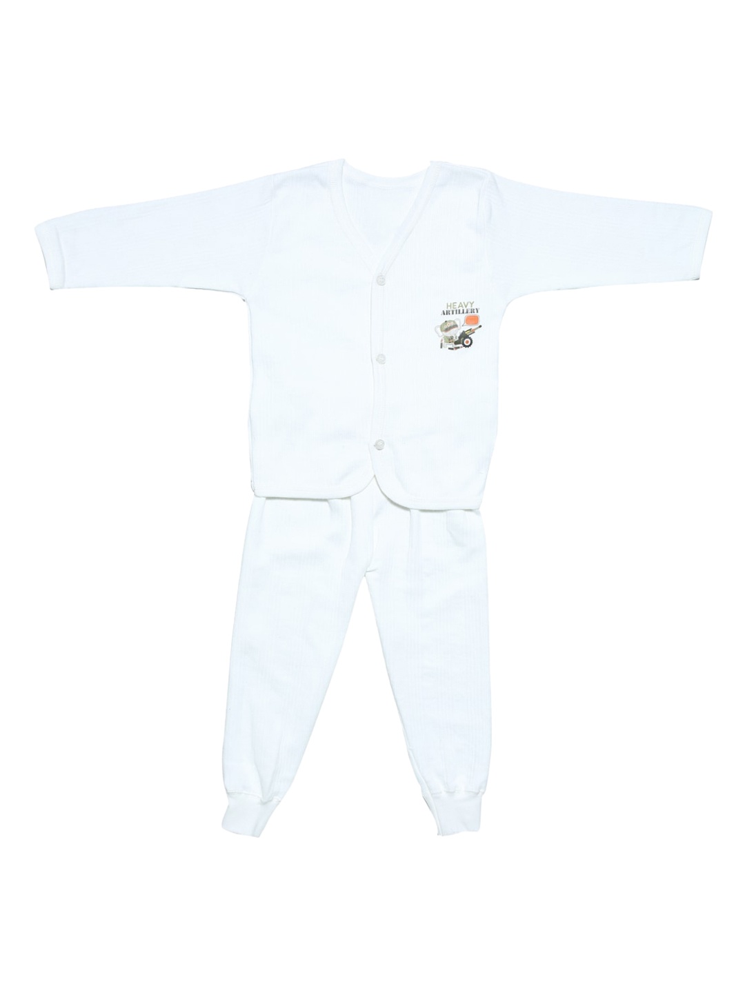 YK Infant Kids Off-White Self-Design Thermal Set