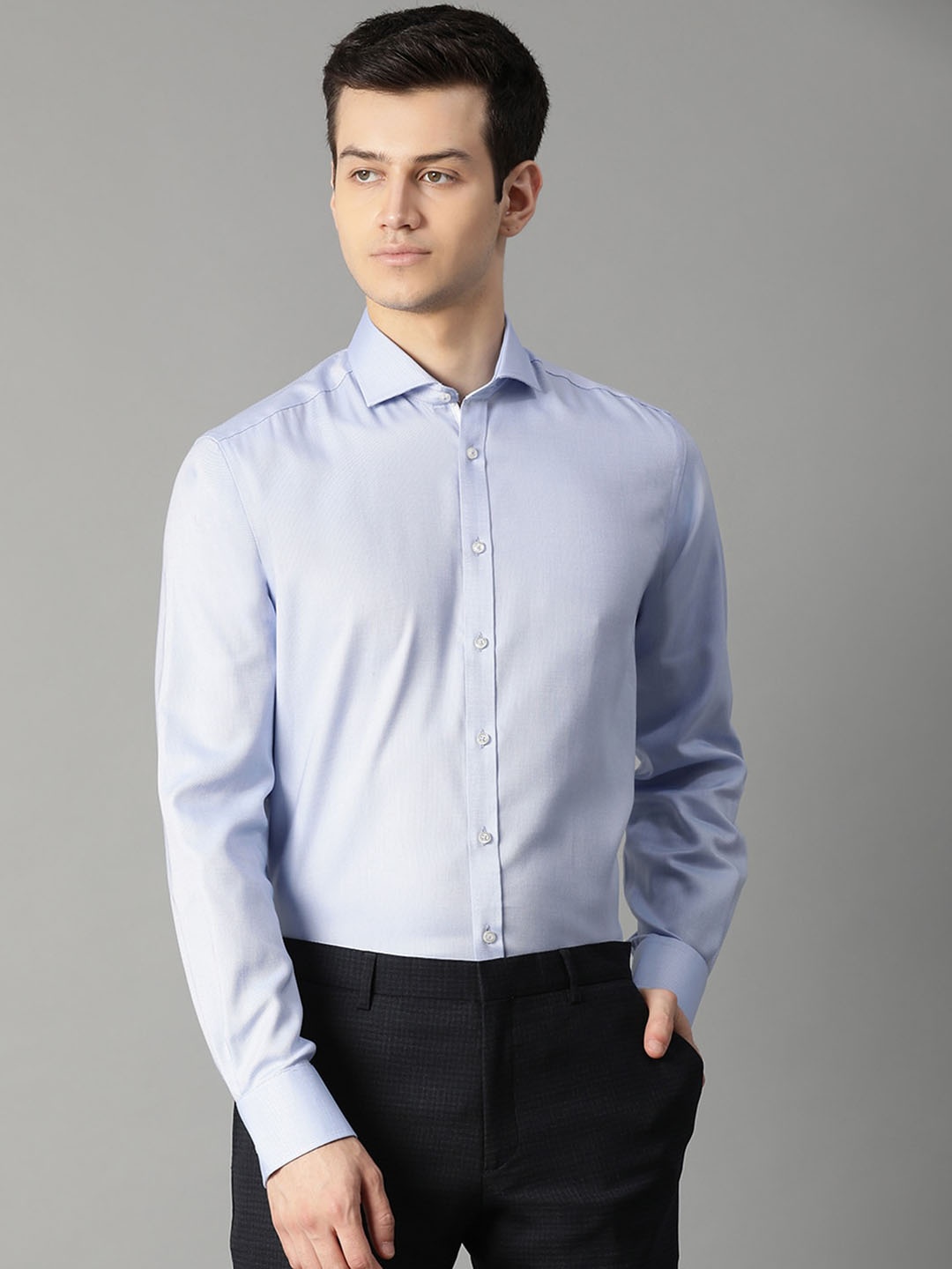 

Bruun & Stengade Men Blue Regular Fit Self Design Casual Shirt
