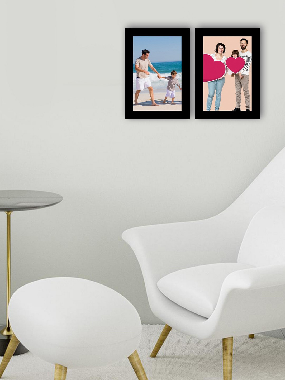 

eCraftIndia Set Of 2 Black Solid Memory Wall Collage Photo Frames