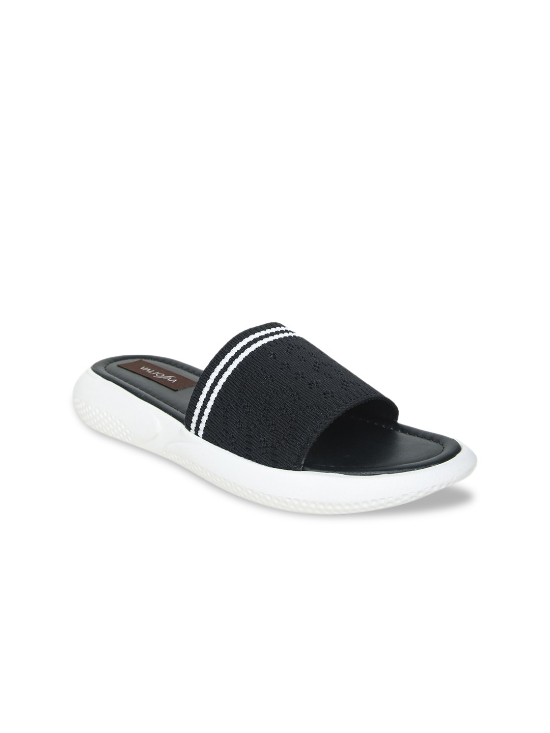 

VALIOSAA Women Black Woven Design Sandals