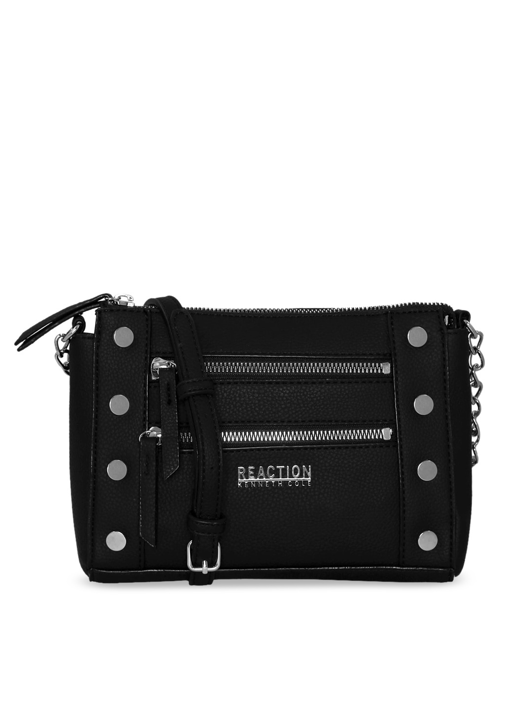 Kenneth Cole Black Textured Sling Bag