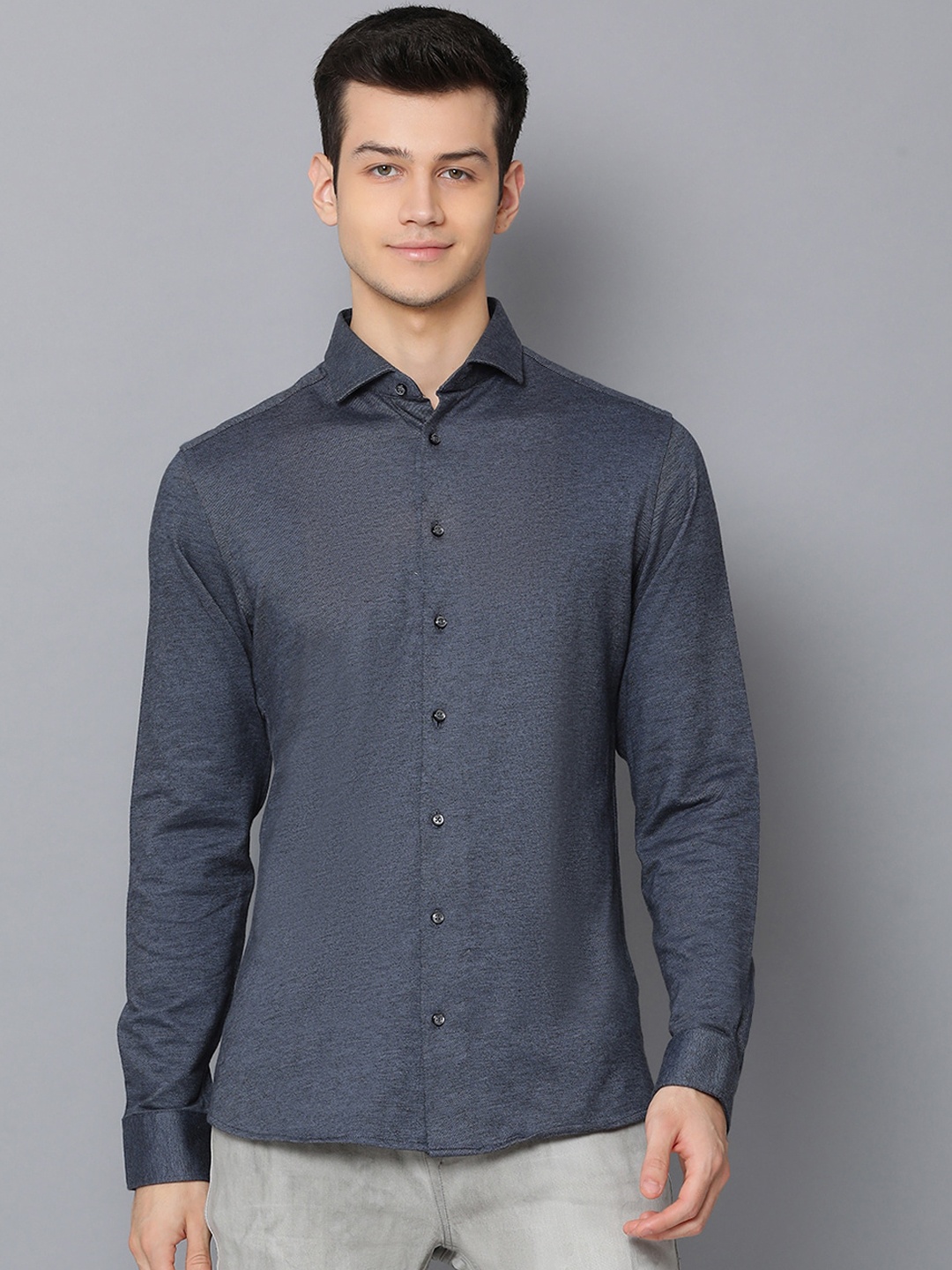 

Bruun & Stengade Men Blue Slim Fit Self Design Casual Shirt