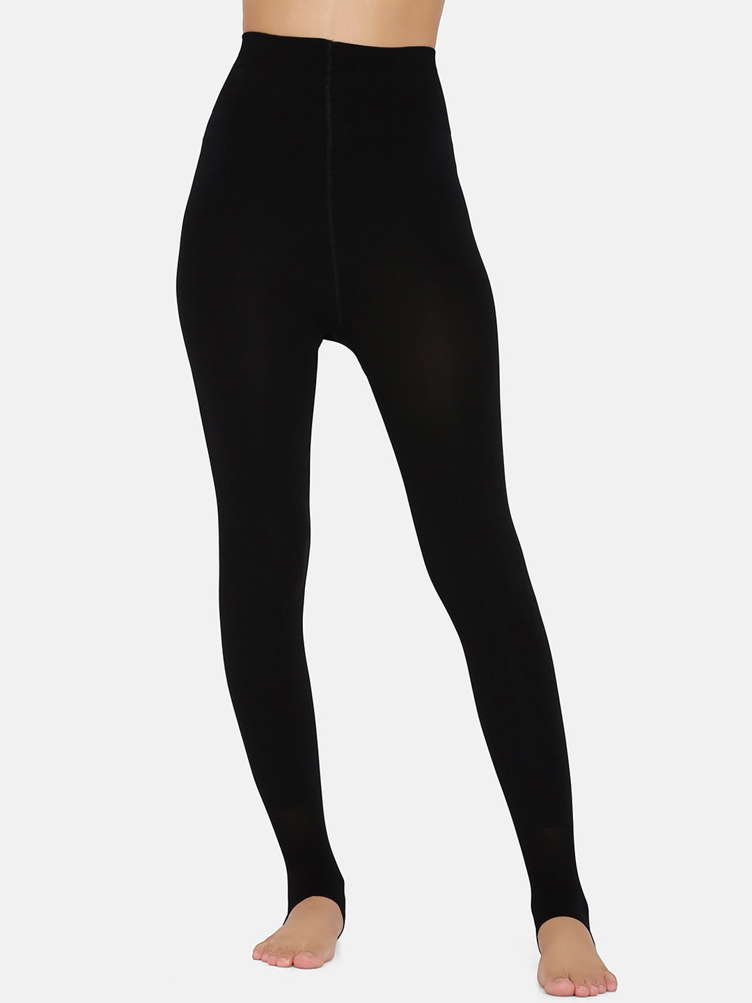 

Da Intimo Women Black Solid Shapewear Integrated Stockings