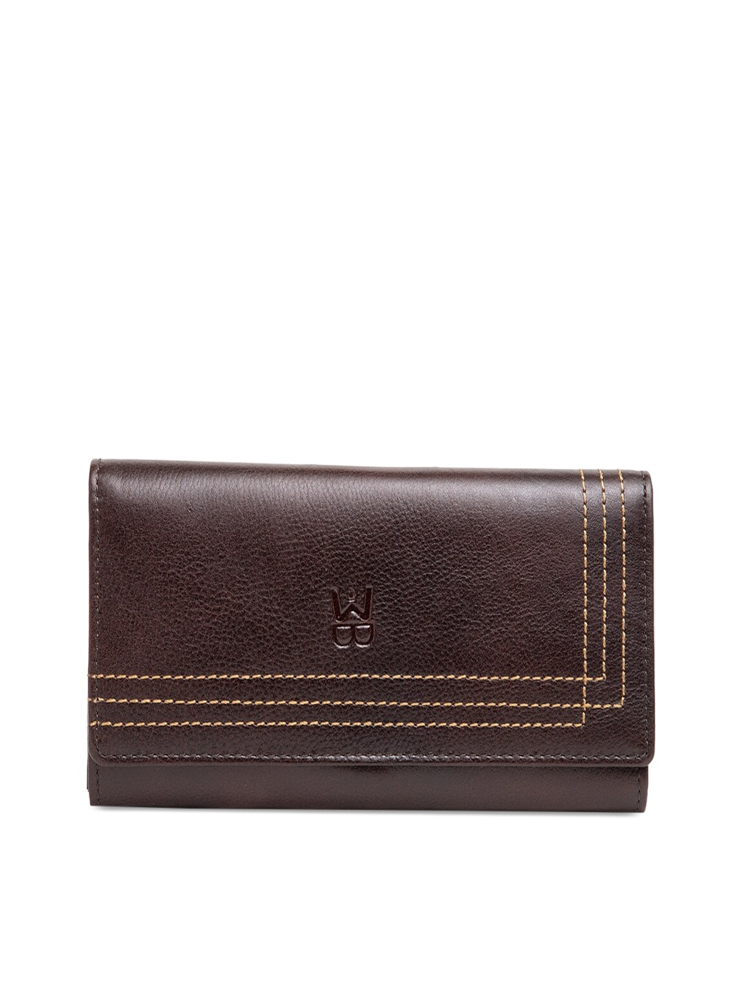 

WELBAWT Brown Solid Leather Clutch
