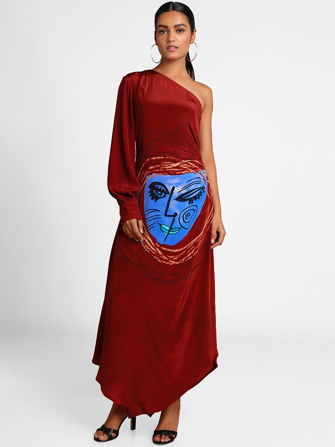 

Masaba Women Maroon Printed Maxi Dress