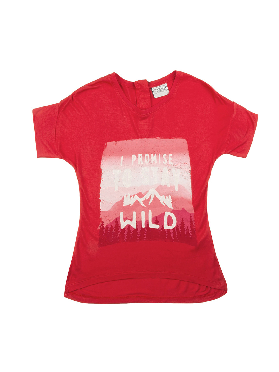 

Cherokee Girls Red Glitter Printed Top