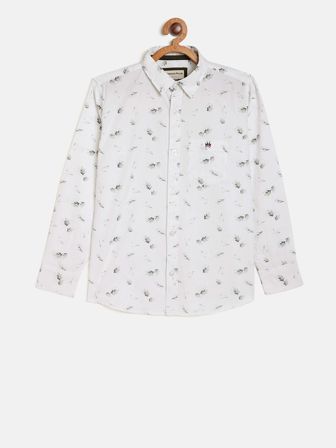 

Crimsoune Club Boys White & Black Slim Fit Printed Casual Shirt