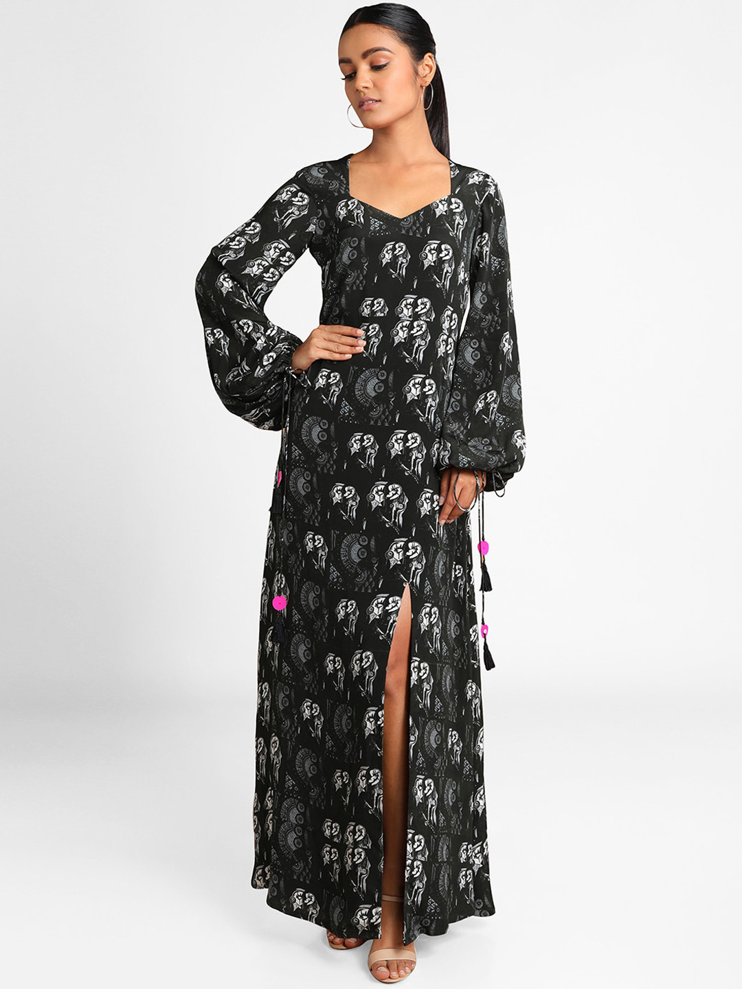 

Masaba Women Black & White Printed Maxi Dress