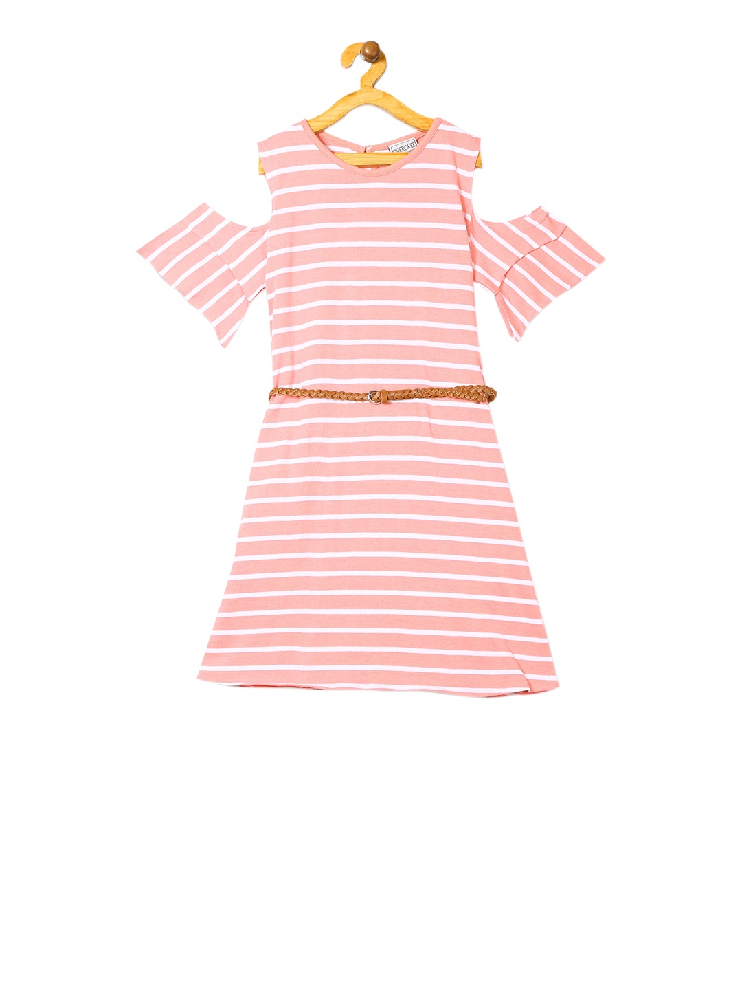 

Cherokee Girls Pink Striped A-Line Dress