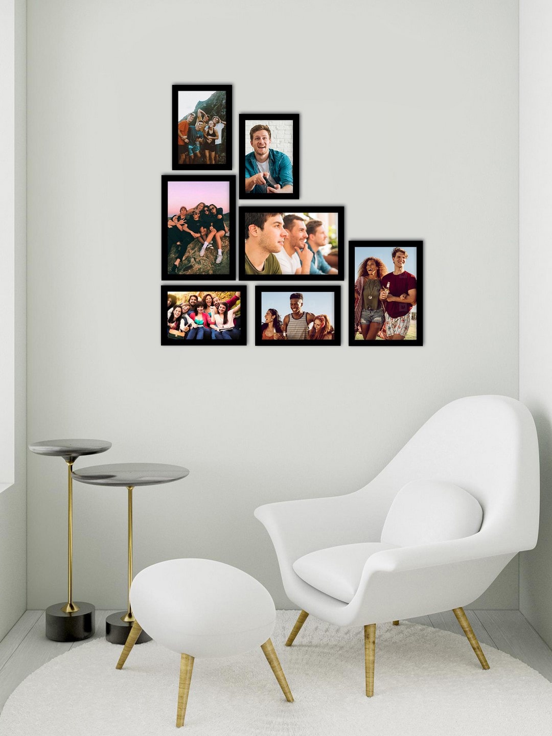 

eCraftIndia Set of 7 Black Wall Collage Photo Frames