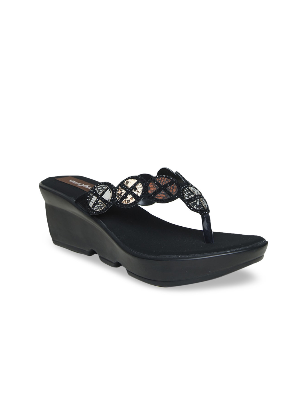

VALIOSAA Women Black Printed Heels