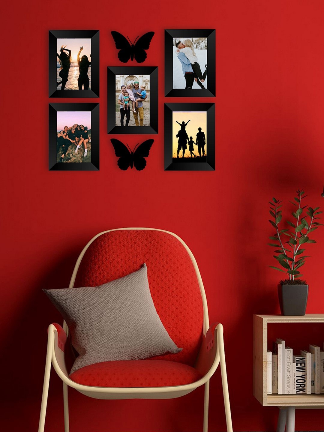 

eCraftIndia Set Of 5 Black Solid Memory Wall Collage Photo Frames