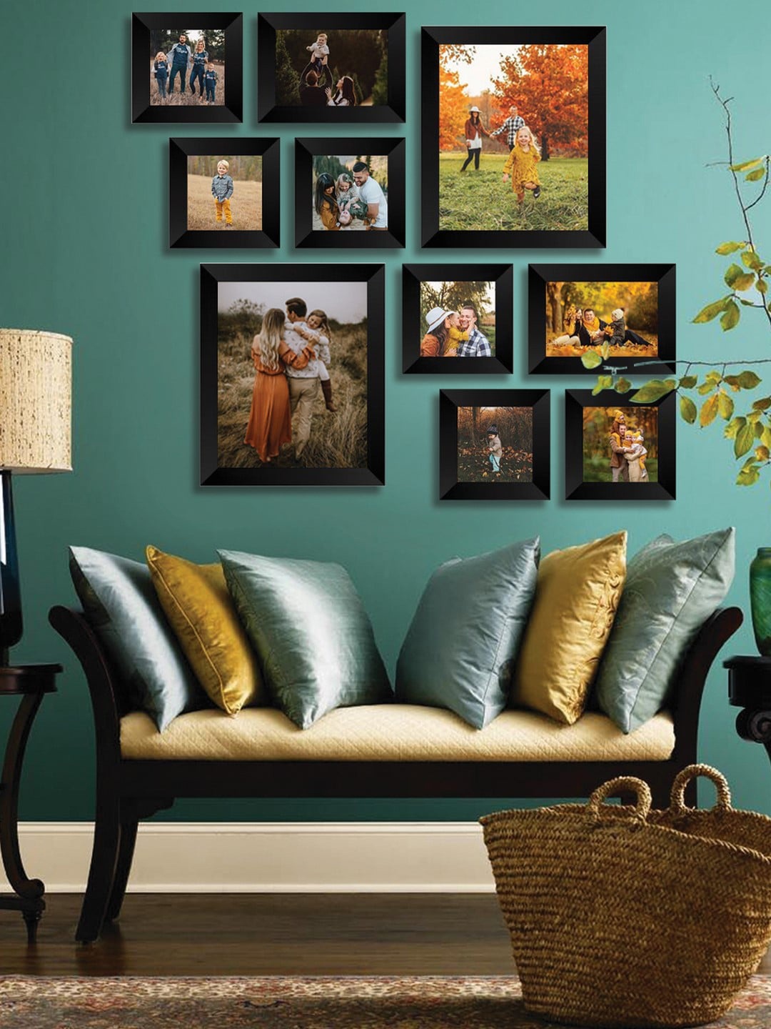

eCraftIndia Set Of 10 Black Solid Memory Wall Collage Photo Frames