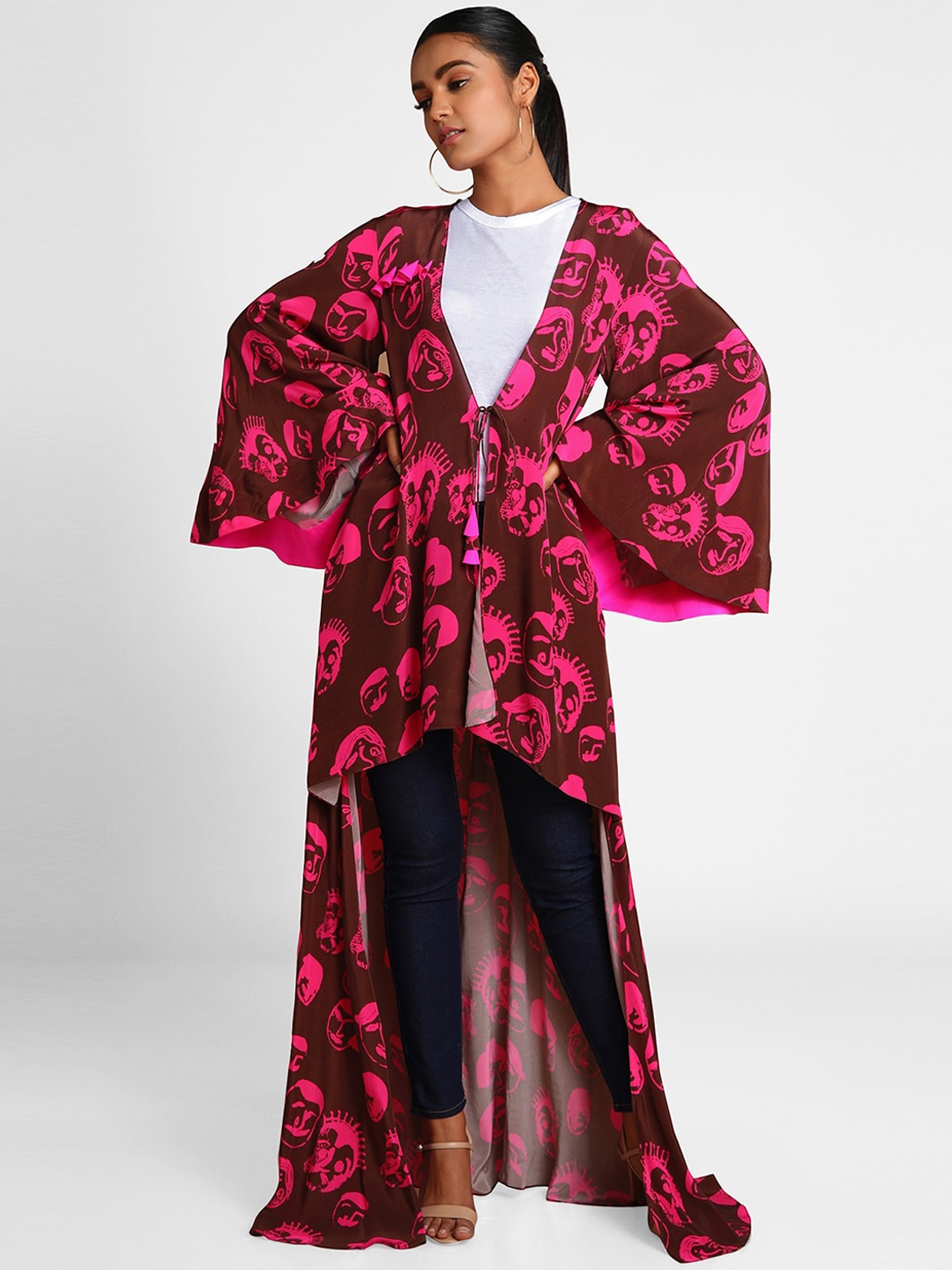 

Masaba Women Brown Printed Lightweight High Low Jacket