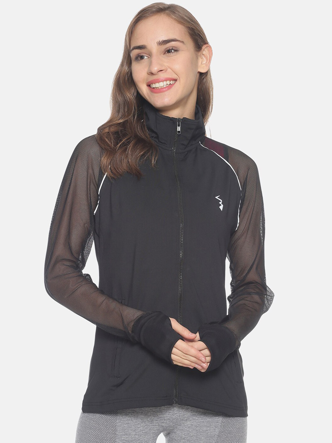 

Campus Sutra Women Black Solid Lightweight Sporty Jacket