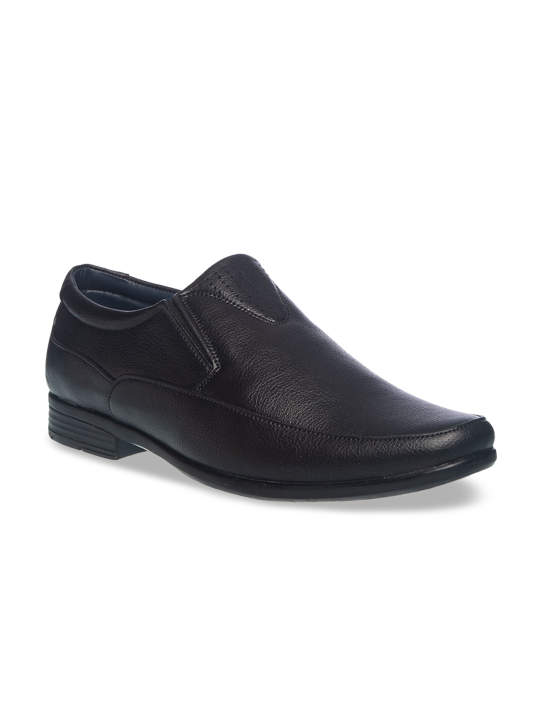 

Khadims Men Black Solid Formal Slip-Ons