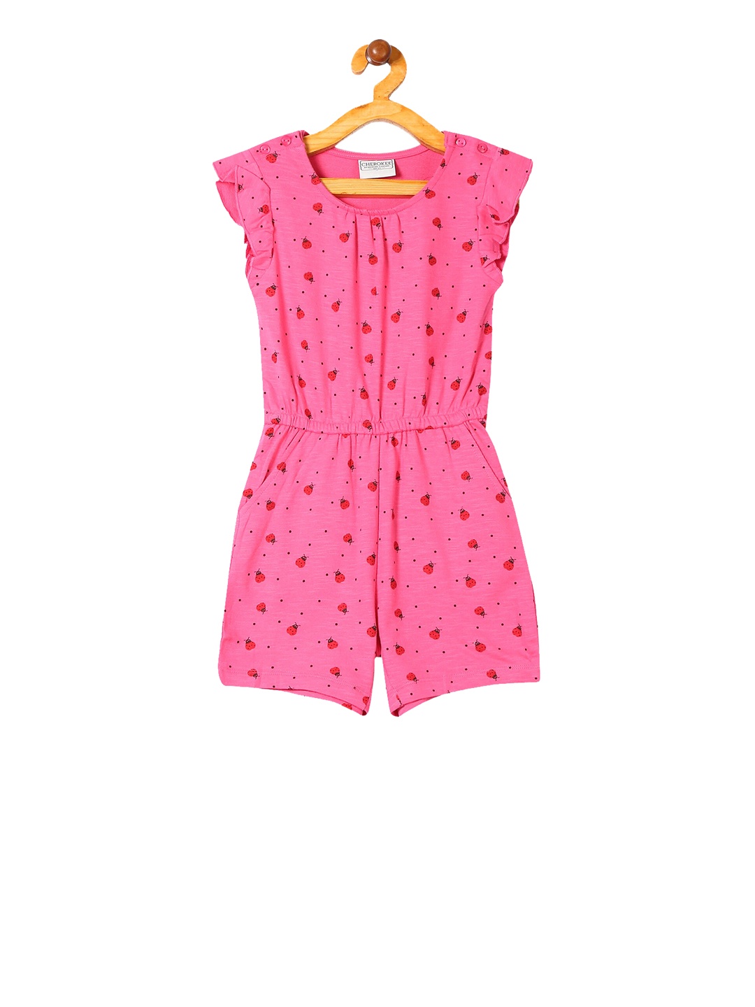 

Cherokee Girls Pink Printed Playsuit