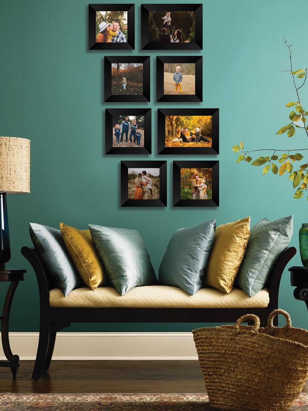 

eCraftIndia Set of 8 Black Wall Collage Photo Frames