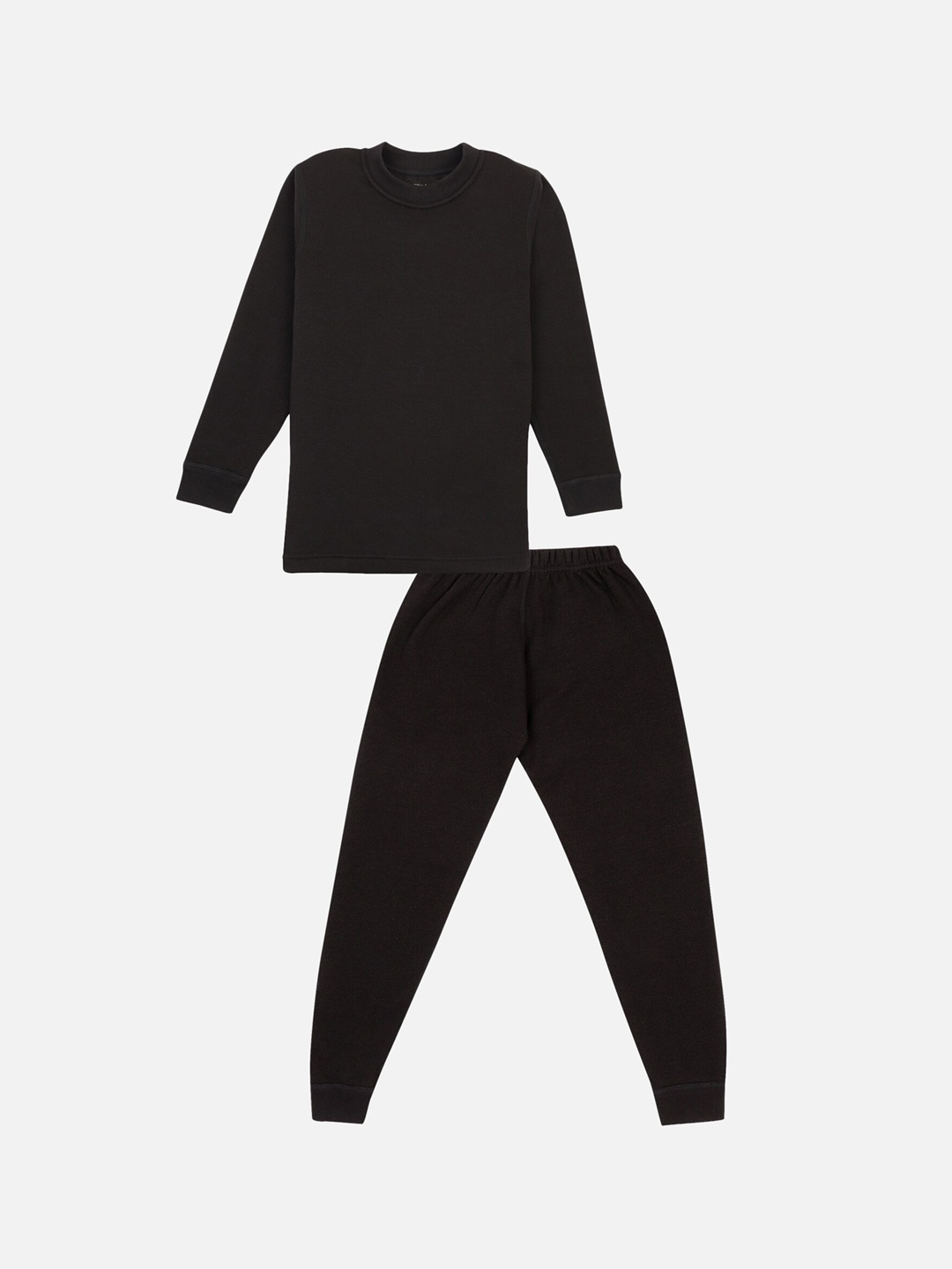 

BODYCARE INSIDER Kids Solid Fleece Thermal Set, Black