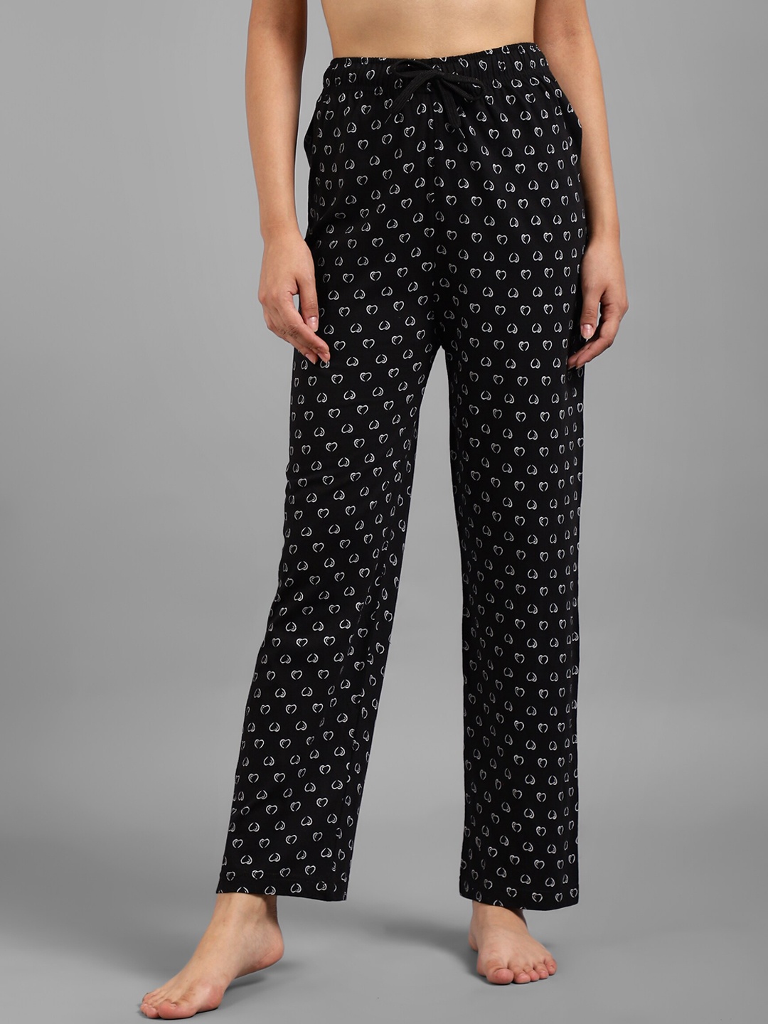 

Kotty Women Printed Lounge Pants, Black