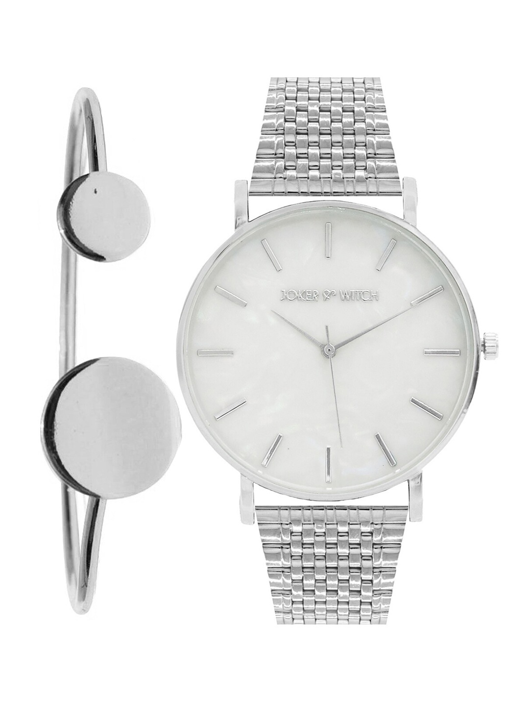 

Joker & Witch Women Spell Silver Watch Bracelet Stack