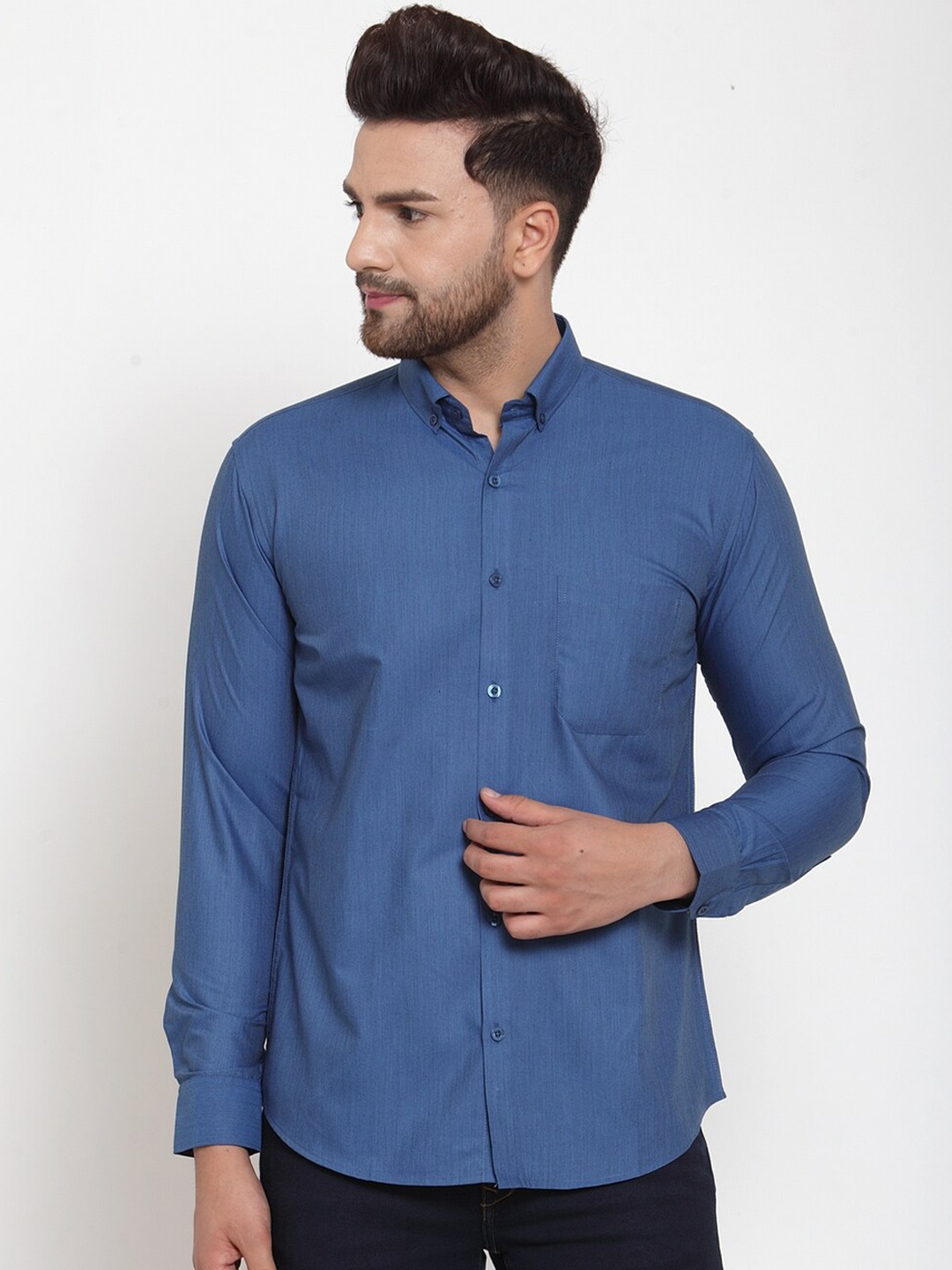 

JAINISH Men Blue Classic Regular Fit Solid Casual Shirt