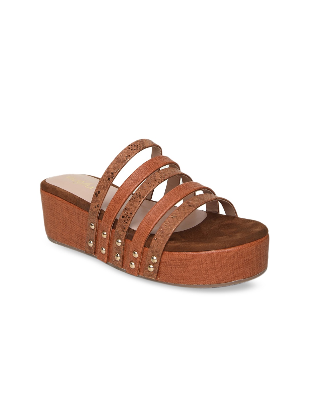 

VALIOSAA Women Tan Brown Textured Heels