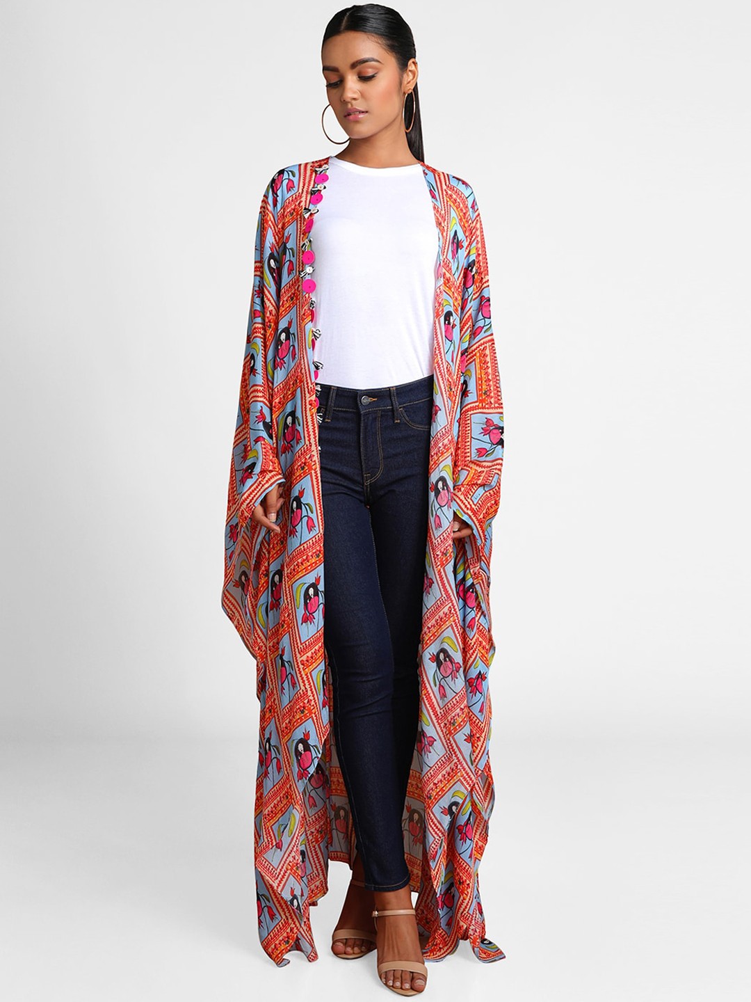 

Masaba Women Blue Printed Lightweight Open Front Jacket
