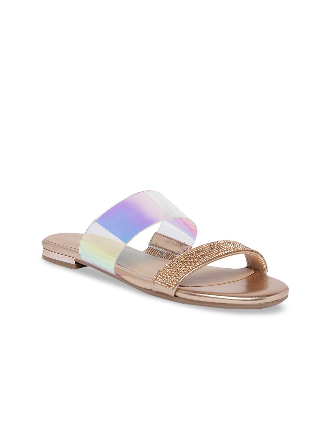 

Call It Spring Women Rose Gold Embellished Open Toe Flats