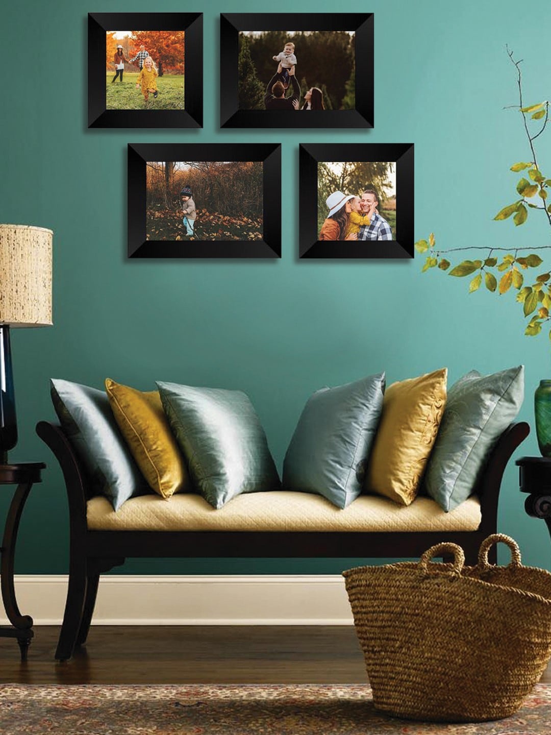 

eCraftIndia Set Of 4 Black Solid Memory Wall Collage Photo Frames