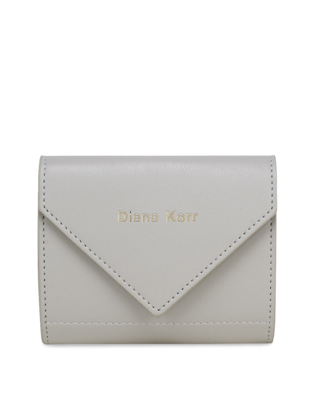 

Diana Korr Grey Solid Envelope Clutch